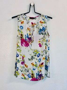 Crosby by Mollie Burch multicolor floral sleeveless blouse sz.S